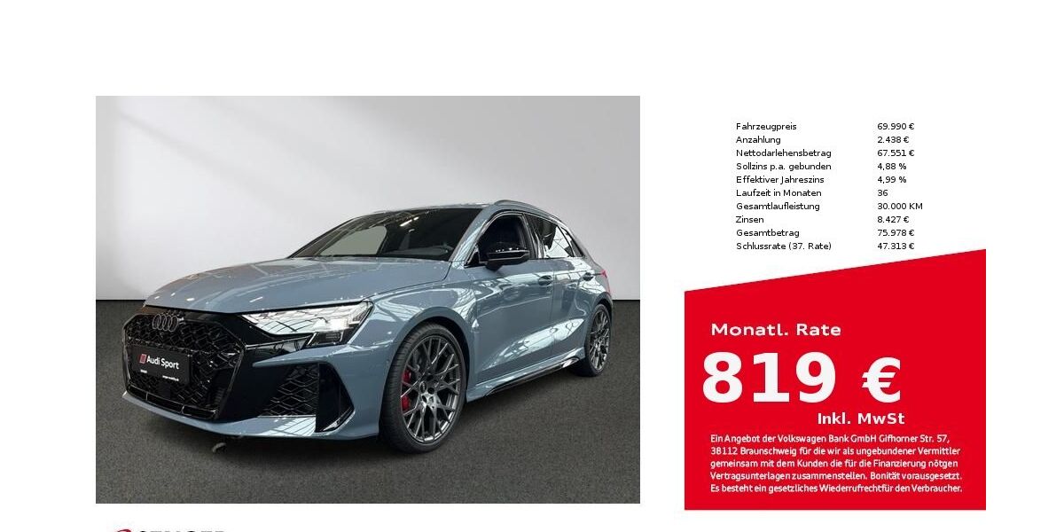 Audi RS3 4.000 km 69.990 &euro; Münster 48153