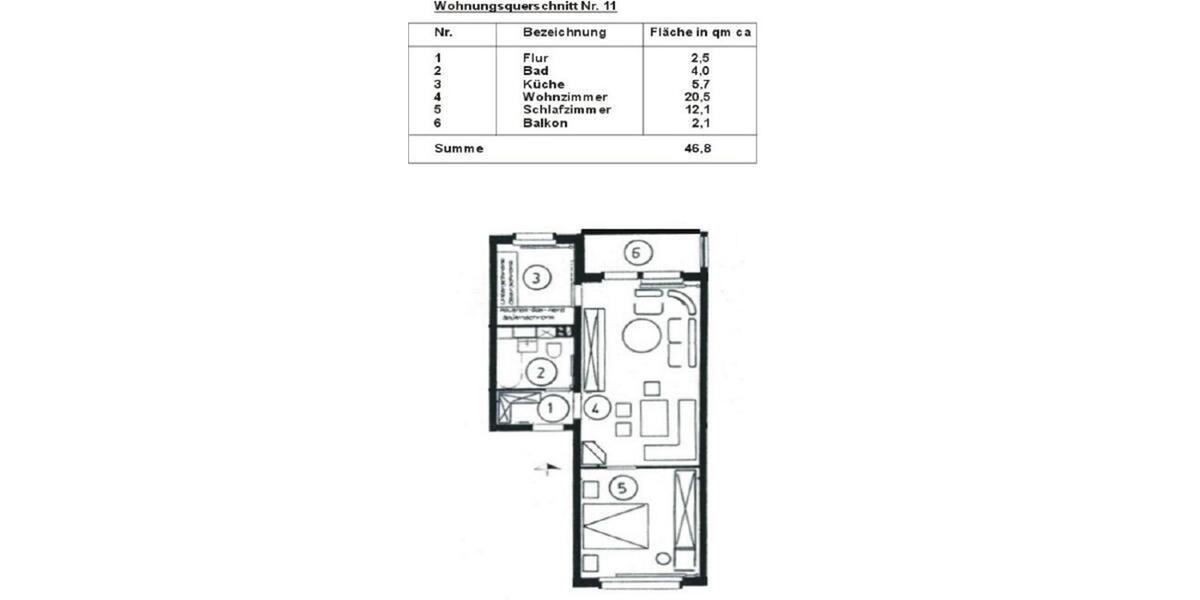 Etagenwohnung Schwarzenberg/Erzgebirge Erzgebirge - 2 Zimmer, 46 m&sup2;, 245&euro; | Angebot:26008271