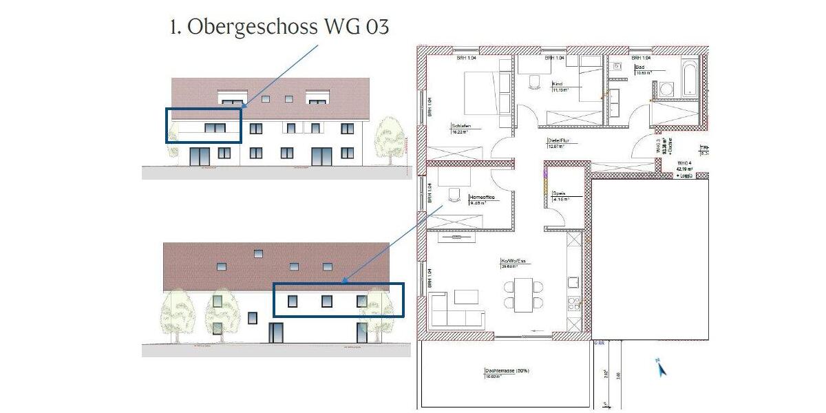 Etagenwohnung Landau an der Isar - 4 Zimmer, 103 m&sup2;, 435.000&euro; | Angebot:27110517