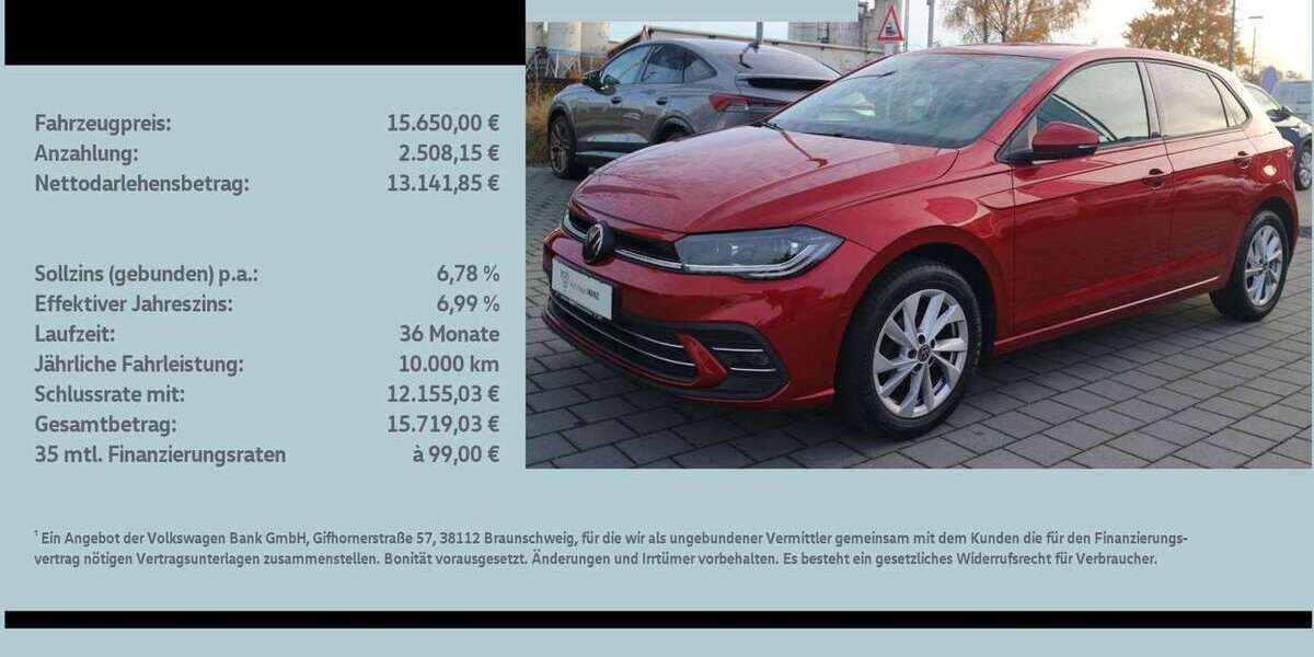 VW Polo 70.639 km 14.979 &euro; Schwarzenfeld 92521