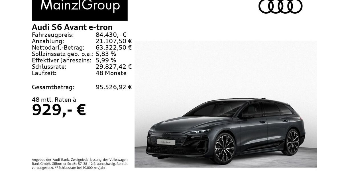 Audi S6 e-tron 5.500 km 84.430 &euro; Feldkirchen/Westerham 83620