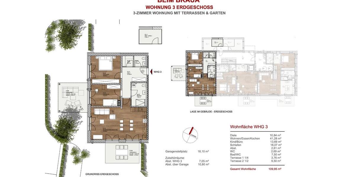 Erdgeschoßwohnung Sontheim - 3 Zimmer, 110 m&sup2;, 1.430&euro; | Angebot:26705046