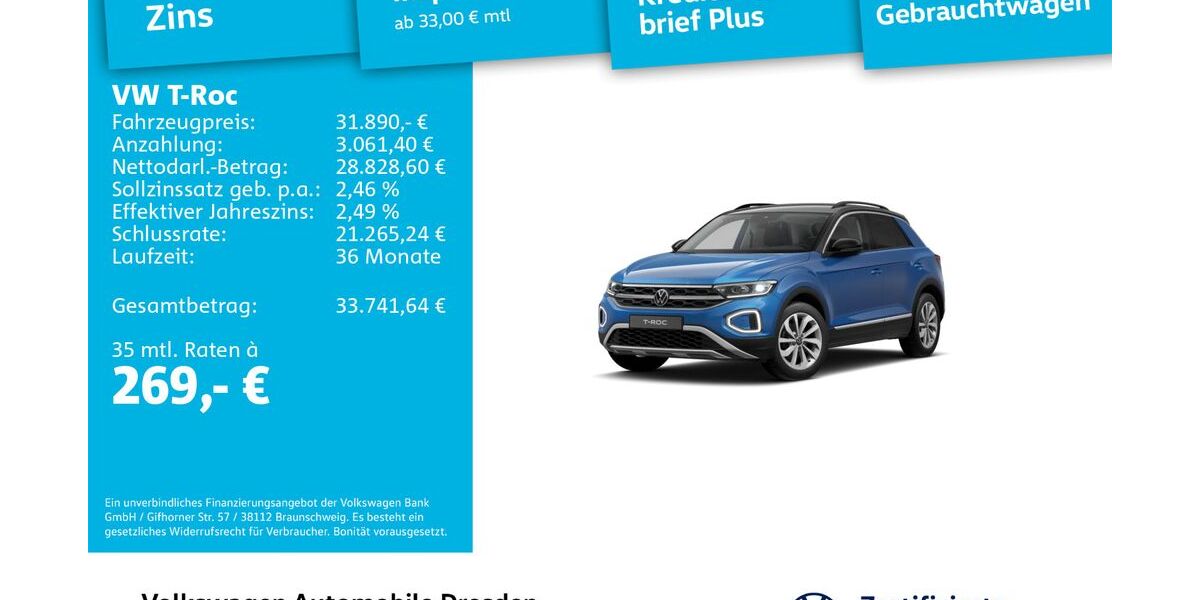 VW T-Roc 7.541 km 31.890 &euro; Dresden 01067