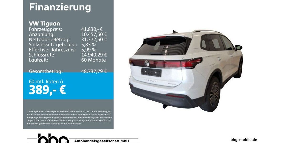 VW Tiguan 12.818 km 41.830 &euro; Kehl 77694