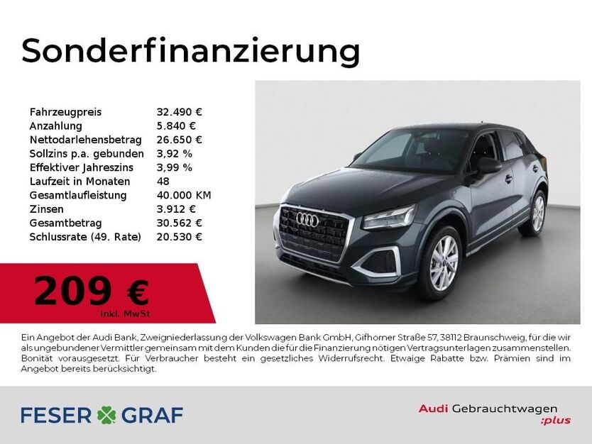 Audi Q2 6.315 km 32.490 € Dessau-Roßlau 06844