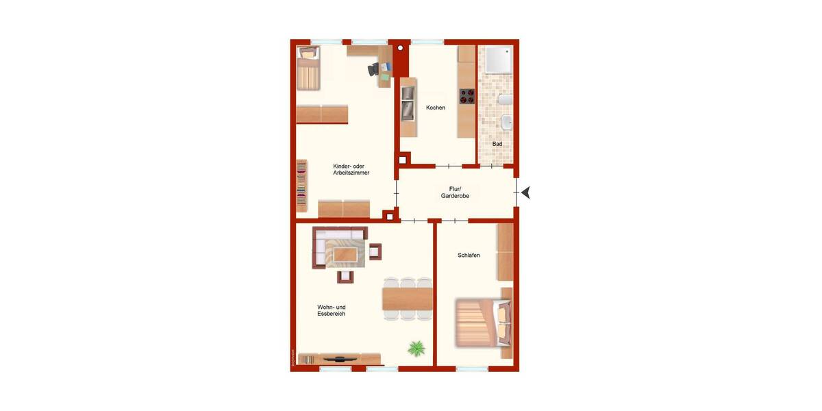 Etagenwohnung Nürnberg Steinbühl - 3 Zimmer, 75 m&sup2;, 840&euro; | Angebot:26881294