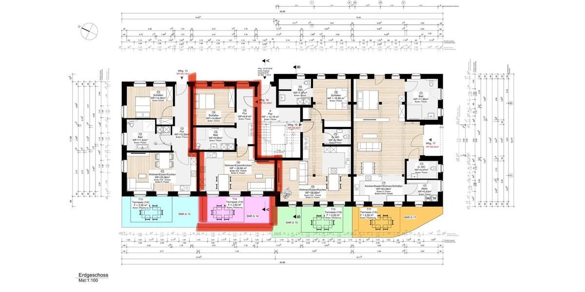 Ebenerdige Wohnung 61m2 2 zimmer