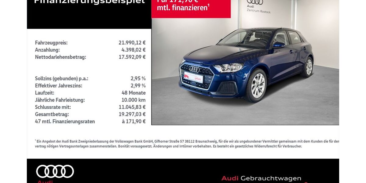 Audi A1 3.047 km 21.990 € Rostock 18059