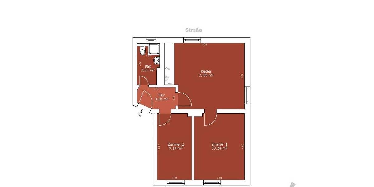Etagenwohnung Minden Innenstadt - 2 Zimmer, 48 m&sup2;, 799&euro; | Angebot:26343363