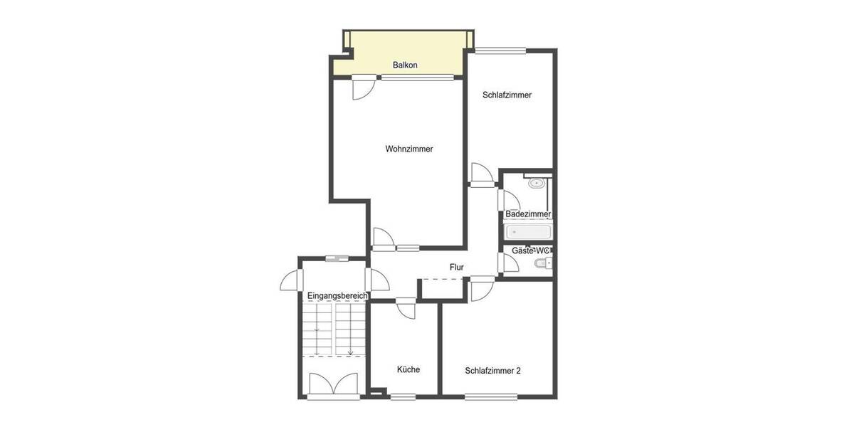 Etagenwohnung Offenbach am Main Hafen - 3 Zimmer, 75 m&sup2;, 279.000&euro; | Angebot:26391656