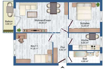 NEU - frisch renovierte 3 Zimmer mit Balkon und Einbauküche! 3 zimmer