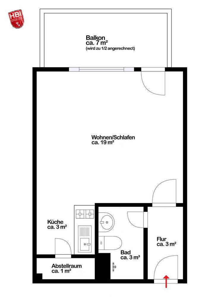 Fesenfeld Lichtdurchflutete SingleWohnung mit Balkon