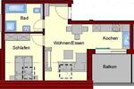 Dachgeschoßwohnung Petersberg - 2 Zimmer, 43 m&sup2;, 490&euro; | Angebot:26338592