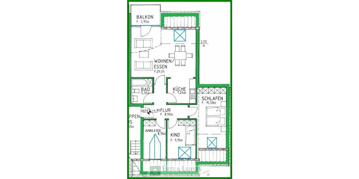 Etagenwohnung Wittlich - 3 Zimmer, 87 m&sup2;, 595&euro; | Angebot:26334742