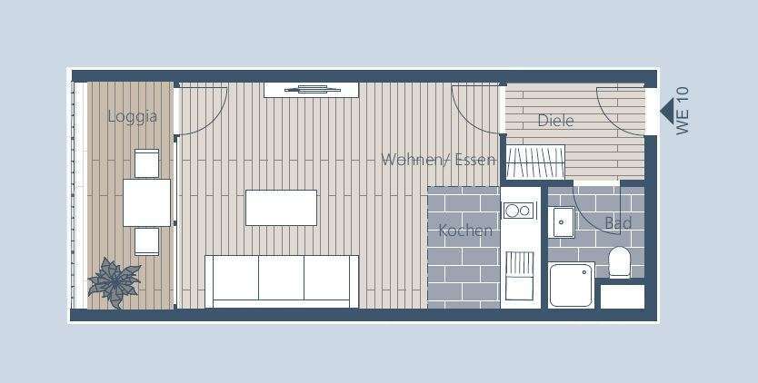 Etagenwohnung Leipzig Altwest - 1 Zimmer, 33 m&sup2;, 110.600&euro; | Angebot:26273551