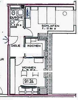 Etagenwohnung Konz - 2 Zimmer, 45 m&sup2;, 155.000&euro; | Angebot:26411190