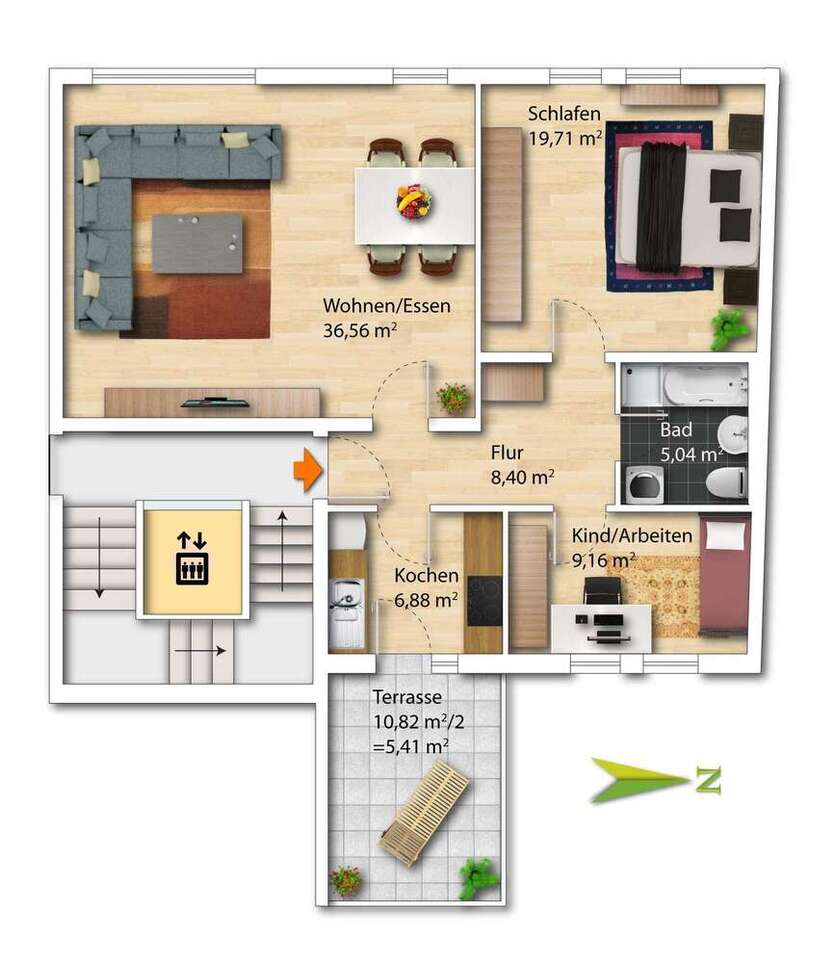 Wohnung zum Kaufen in Nürnberg 438.000 € 91.16 m²