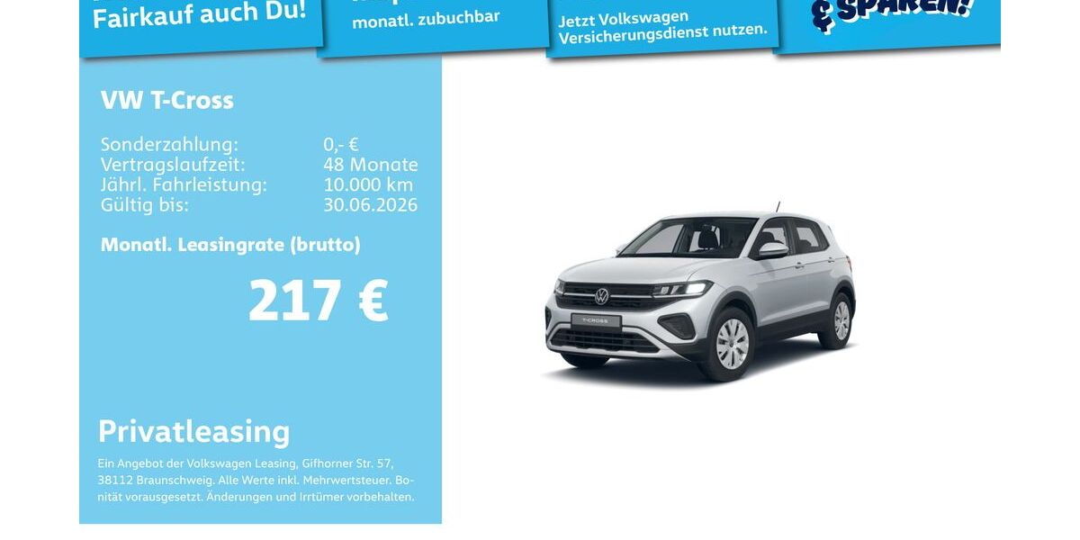 VW T-Cross 6.000 km 19.491 &euro; Mannheim 68309