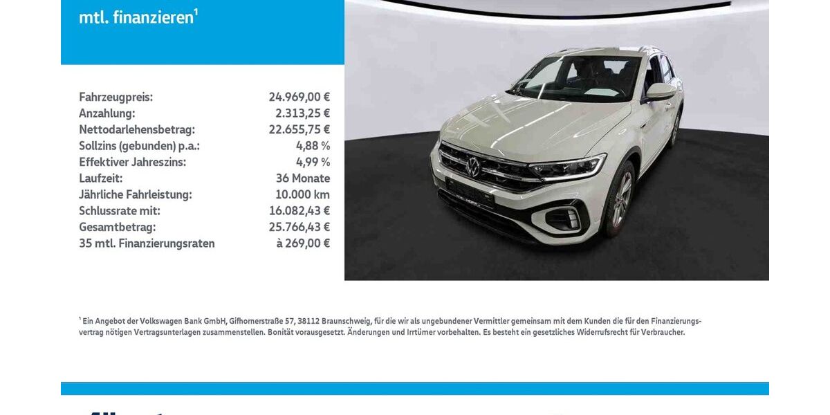 VW T-Roc 21.566 km 24.969 &euro; Nordhausen 99734
