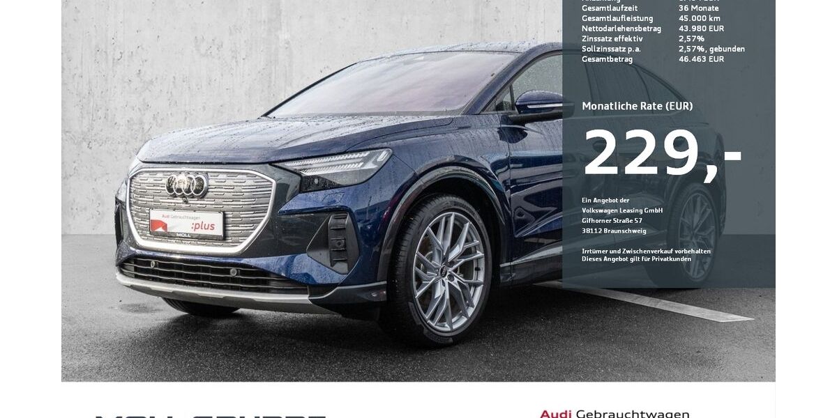 Audi Q4 e-tron 8.490 km 43.450 &euro; Düsseldorf 40549