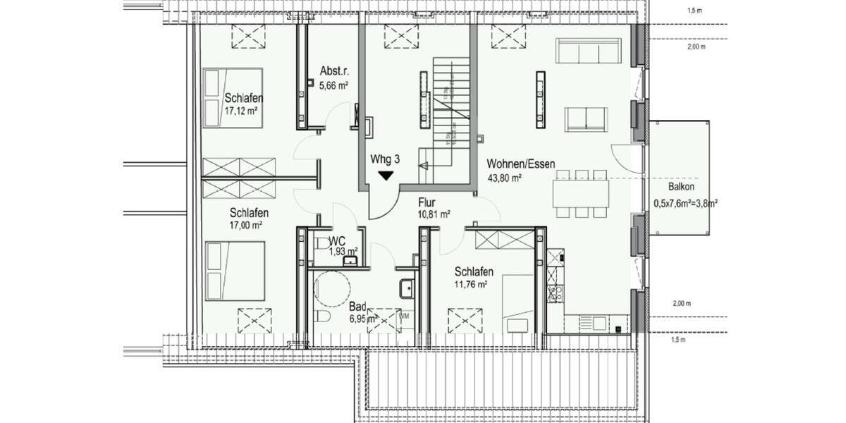 Etagenwohnung Kranenburg - 4 Zimmer, 119 m&sup2;, 1.540&euro; | Angebot:24554752