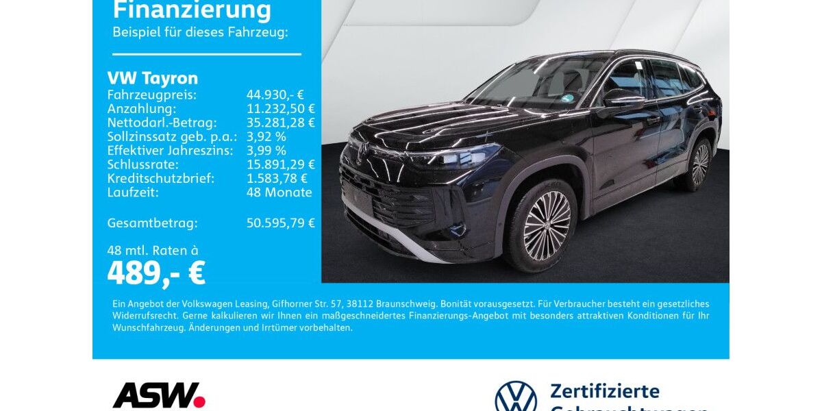 VW Tayron 25.800 km 44.930 &euro; Neckarsulm 74172