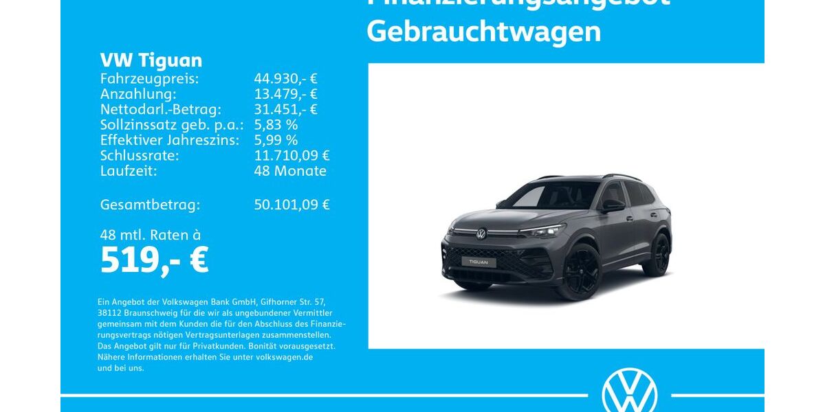 VW Tiguan 1.505 km 44.930 &euro; Stuttgart-Feuerbach 70469
