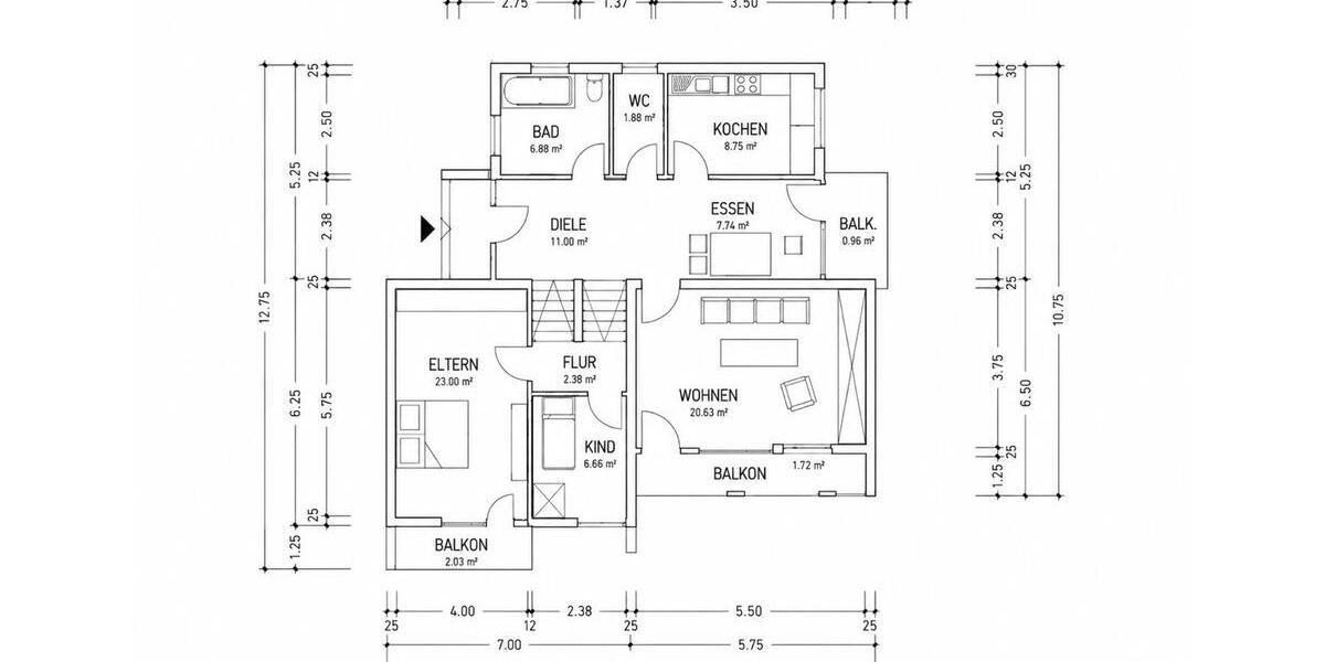 Einfamilienhaus Offenburg Elgersweier - 8 Zimmer, 133 m&sup2;, 580.000&euro; | Angebot:27050169