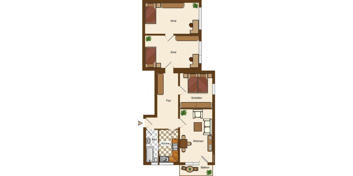 Etagenwohnung Cottbus Brunschwig - 4 Zimmer, 99 m&sup2;, 695&euro; | Angebot:26475141