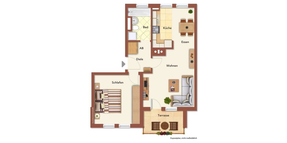 Terrassenwohnung Obergünzburg - 2 Zimmer, 59 m&sup2;, 205.000&euro; | Angebot:26451863