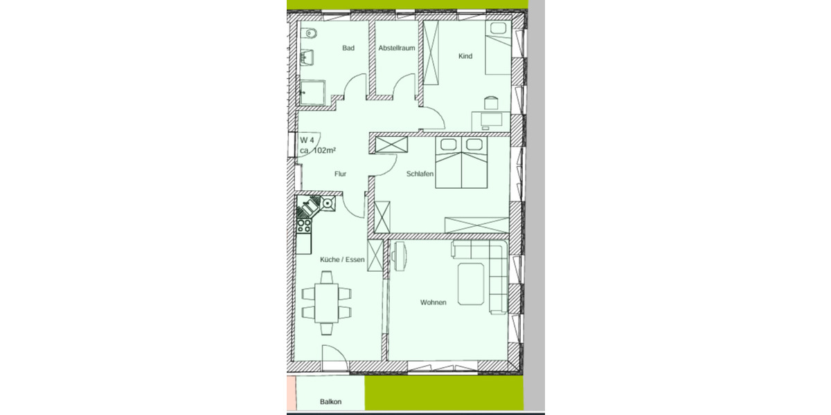 Etagenwohnung Marktoberdorf - 3 Zimmer, 102 m&sup2;, 1.524&euro; | Angebot:25842108