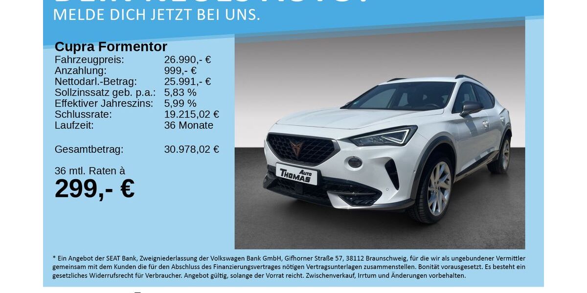 Cupra Formentor 50.450 km 26.990 &euro; Bonn 53227