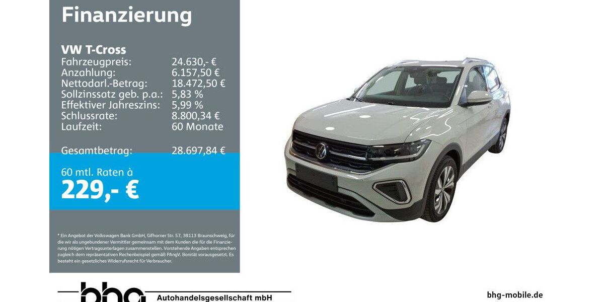 VW T-Cross 7.382 km 24.630 &euro; Kehl 77694