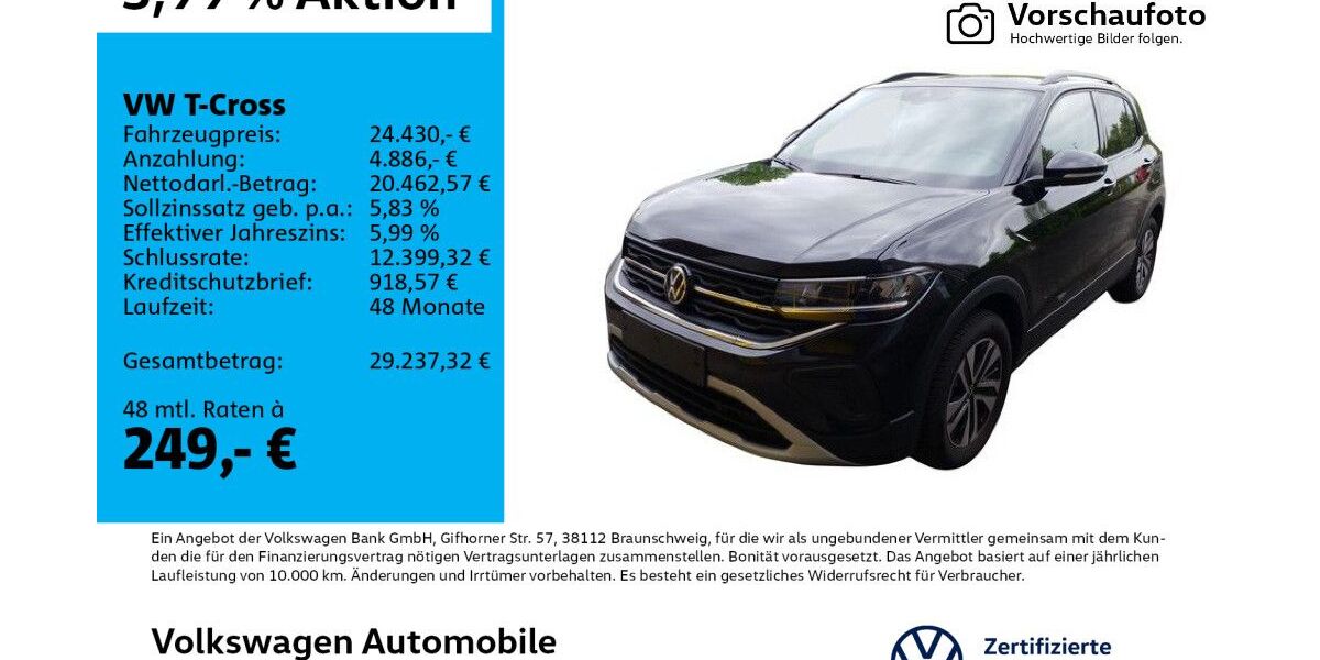 VW T-Cross 2.863 km 24.430 &euro; Leipzig 04277
