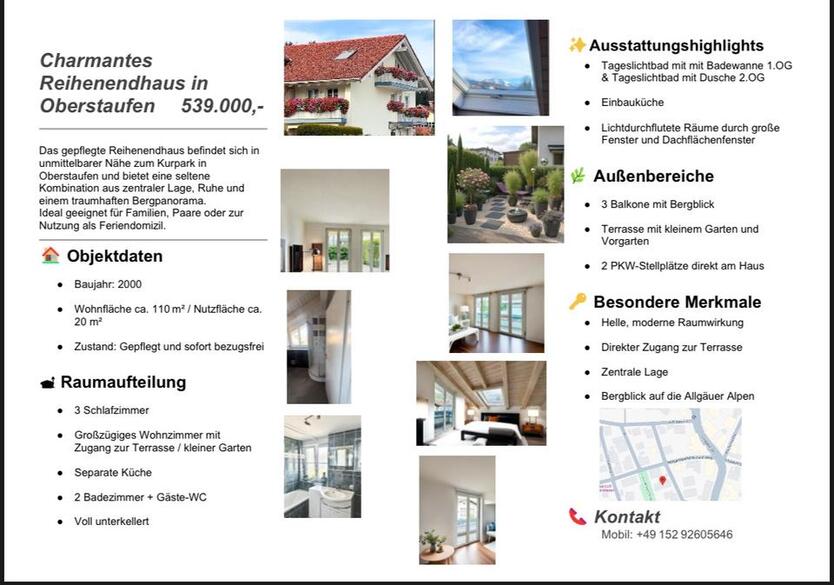 Charmantes Reihenendhaus Oberstaufen