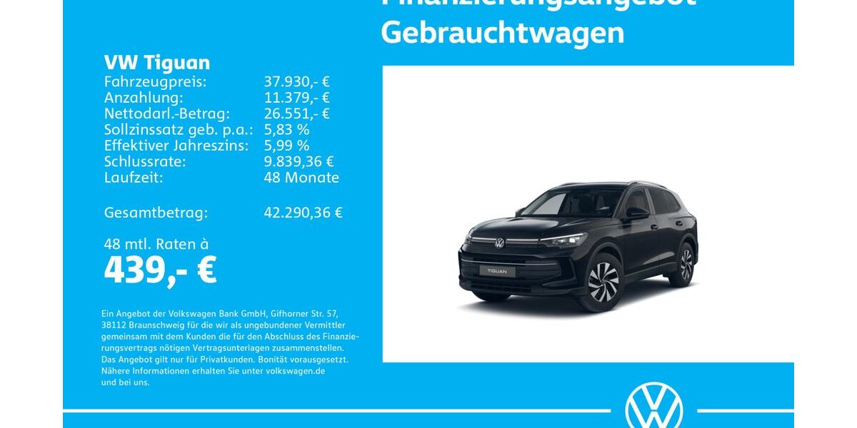 VW Tiguan 1.505 km 37.930 &euro; Stuttgart-Wangen 70188