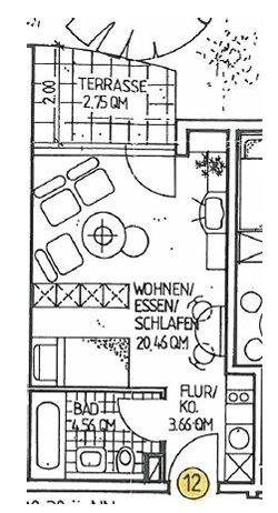Erdgeschoßwohnung Neumarkt in der Oberpfalz Altenhof - 1 Zimmer, 30 m&sup2;, 540&euro; | Angebot:26388052