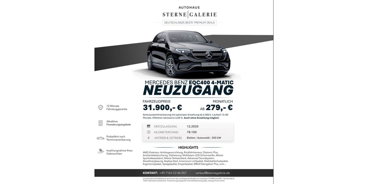 Mercedes-Benz EQC 78.100 km 31.900 &euro; Ebersbach an der Fils 73061