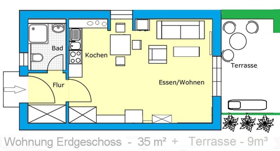 Erdgeschoßwohnung Leipzig Altwest - 1 Zimmer, 137.000&euro; | Angebot:21553287