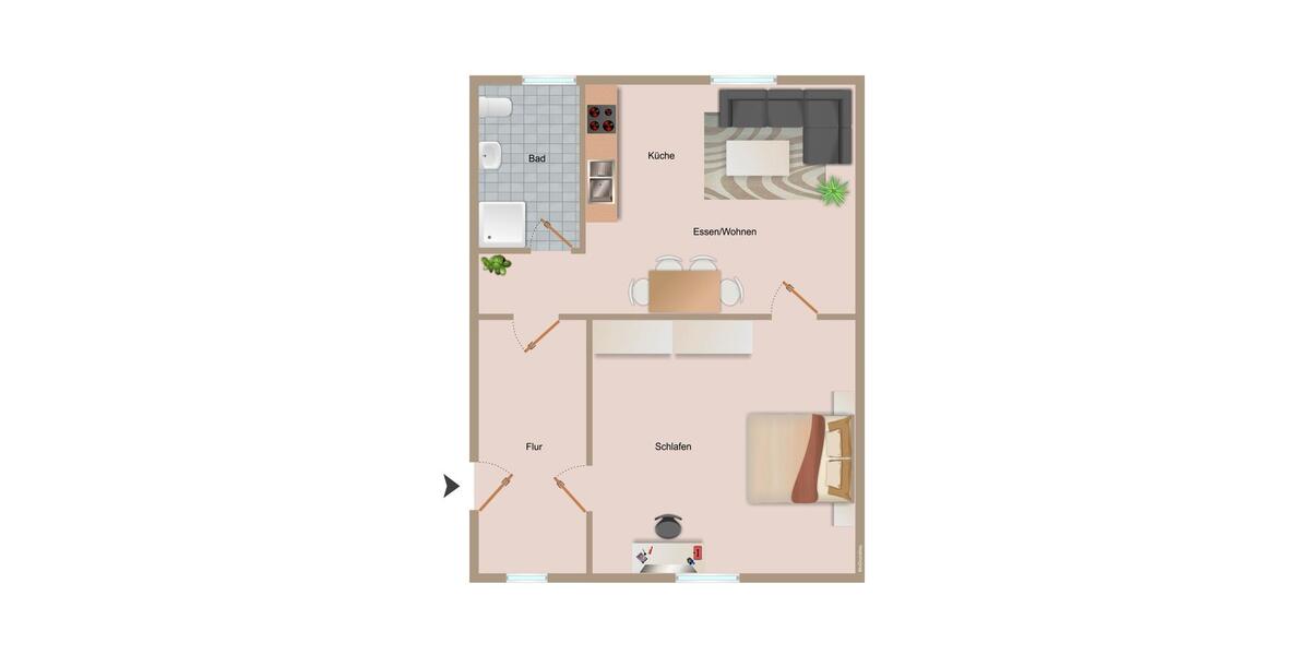 Etagenwohnung Nonnweiler - 2 Zimmer, 56 m&sup2;, 490&euro; | Angebot:25221729