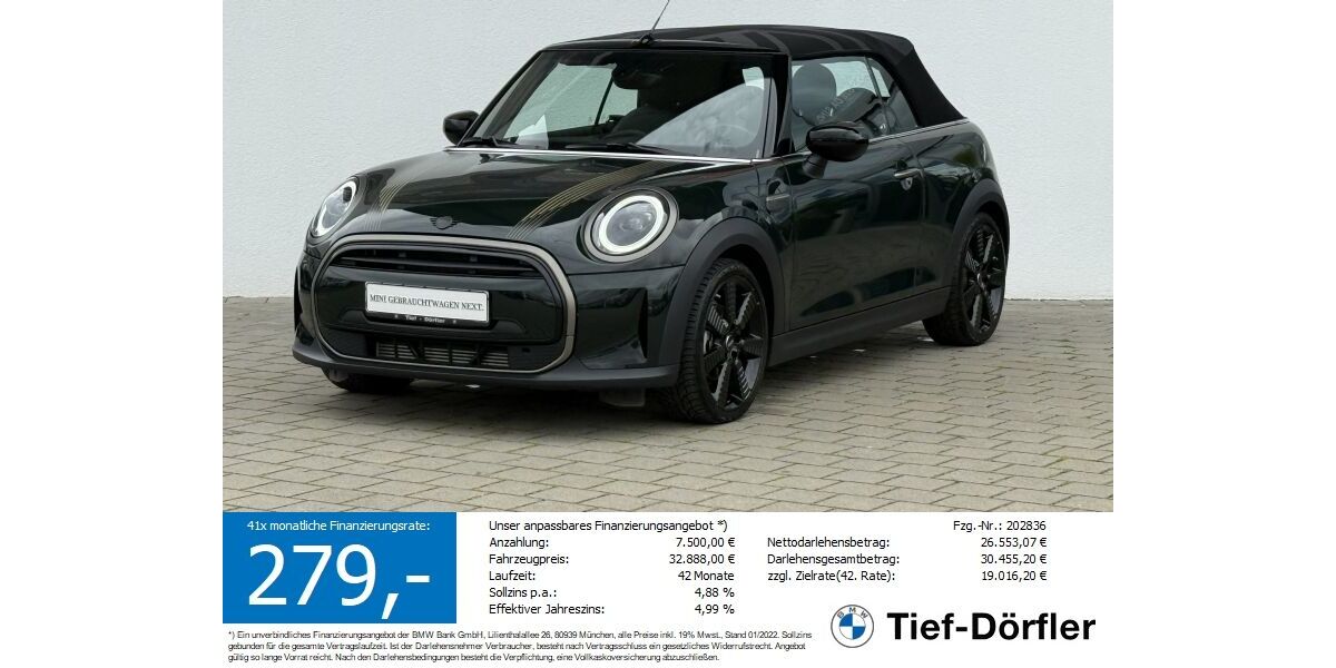 Mini Cooper Cabrio 17.100 km 27.770 € Marktsteft 97342