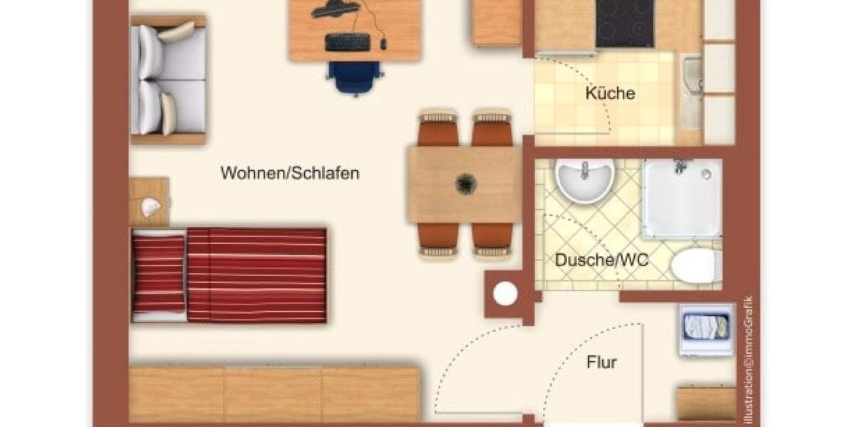 Etagenwohnung Deggendorf - 1 Zimmer, 23 m&sup2;, 340&euro; | Angebot:26395855