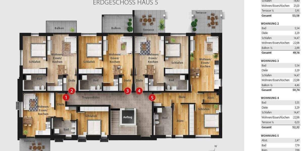 Etagenwohnung Nabburg - 2 Zimmer, 49 m&sup2;, 231.000&euro; | Angebot:25675954