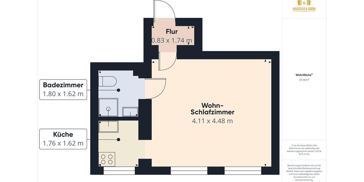 Etagenwohnung Schönebeck (Elbe) - 1 Zimmer, 26 m&sup2;, 275&euro; | Angebot:26019087