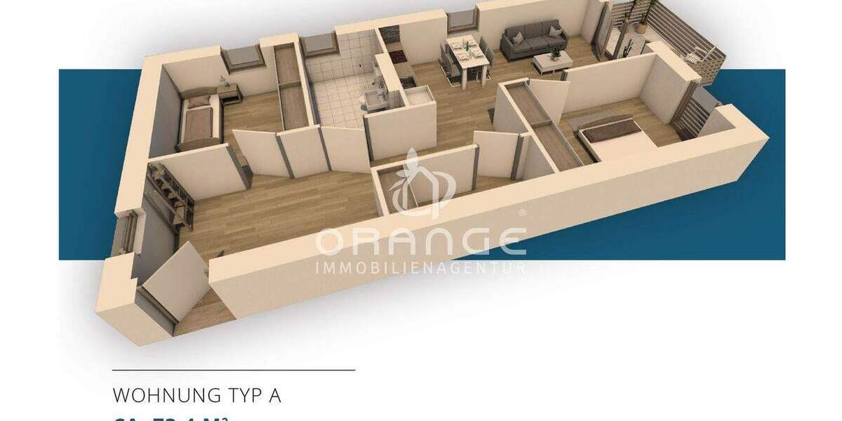 Etagenwohnung Pocking Hartkirchen - 2 Zimmer, 71 m&sup2;, 297.407&euro; | Angebot:25670736