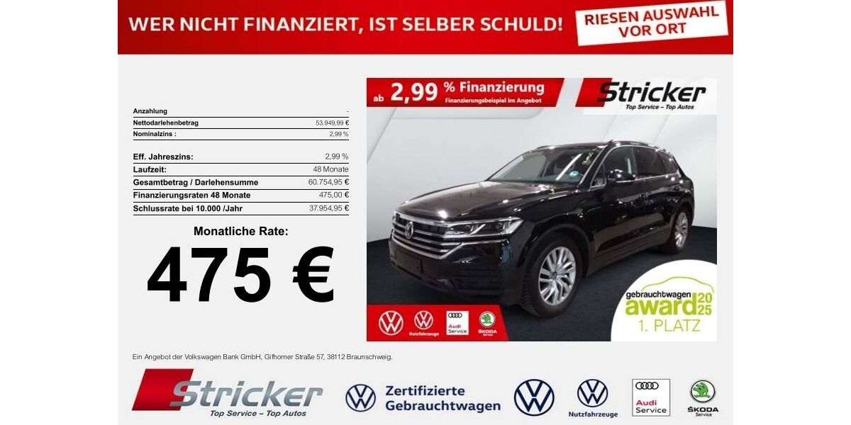 VW Touareg 10.195 km 53.949 € Detmold 32760