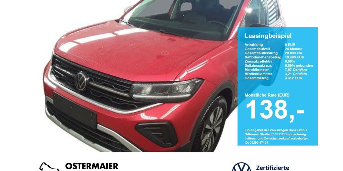 VW T-Cross 8.490 km 19.480 &euro; Vilsbiburg 84137