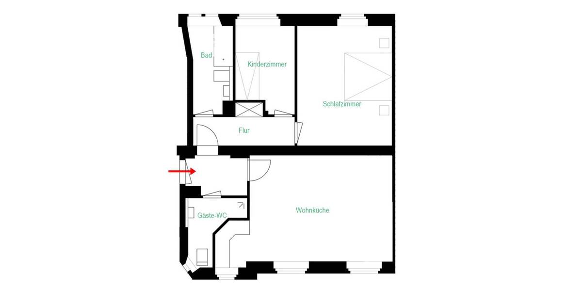 Etagenwohnung Frankenberg Frankenberg - 3 Zimmer, 79 m&sup2;, 395&euro; | Angebot:25821055