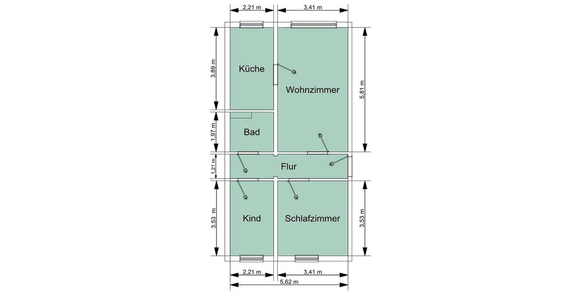 Etagenwohnung Wurzbach - 3 Zimmer, 60 m&sup2;, 390&euro; | Angebot:26286217