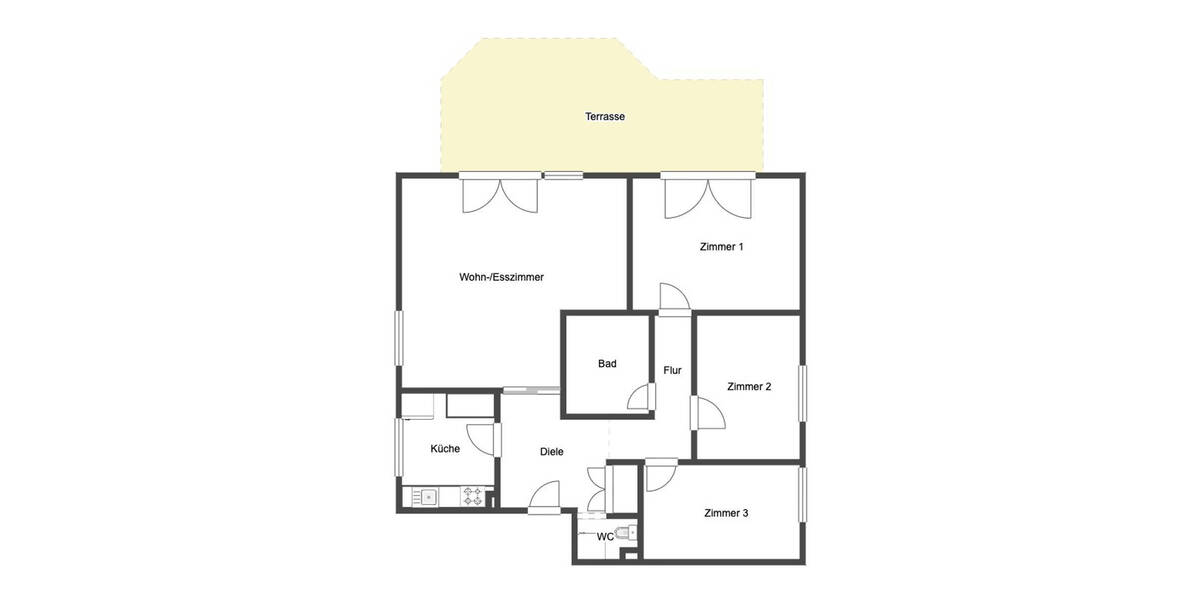 Etagenwohnung Bielefeld Jöllenbeck - 4 Zimmer, 98 m&sup2;, 249.000&euro; | Angebot:26875327